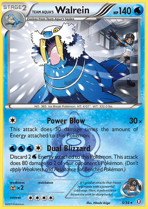 Team Aqua's Walrein (5/34) [XY: Double Crisis] - for just $1! 