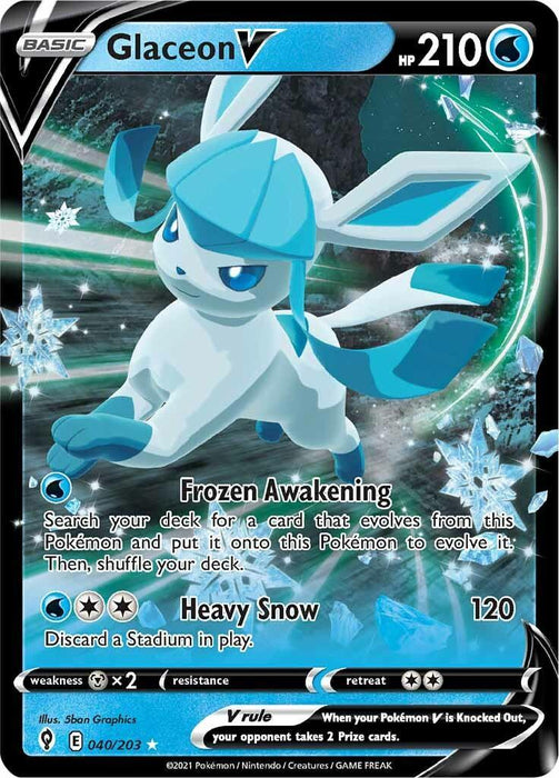 Glaceon V (040/203) [Sword & Shield: Evolving Skies] - for just $1.25! 