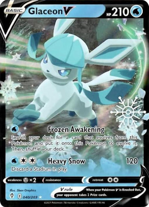 Glaceon V (040/203) (Holiday Calendar) [Sword & Shield: Evolving Skies] - for just $0.85! 