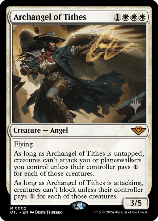 Archangel of Tithes (PPOTJ-002) - Outlaws of Thunder Junction Promos - for just $1.47! 