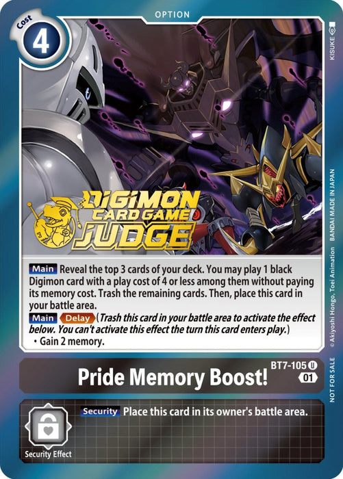 Pride Memory Boost! [BT7-105] (Judge Pack 3) [Next Adventure Promos] - Just $0.10! Shop now at Retro Gaming of Denver