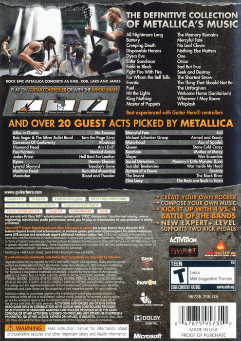 Guitar Hero: Metallica – Xbox 360 (X360) - for just $39.99! 