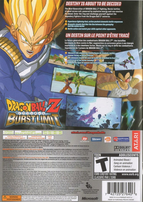 Dragon Ball Z Burst Limit – Xbox 360 (X360) - for just $0! 