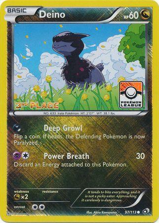 Deino (97/113) (League Promo 3rd Place) [Black & White: Legendary Treasures] - for just $1.60! 