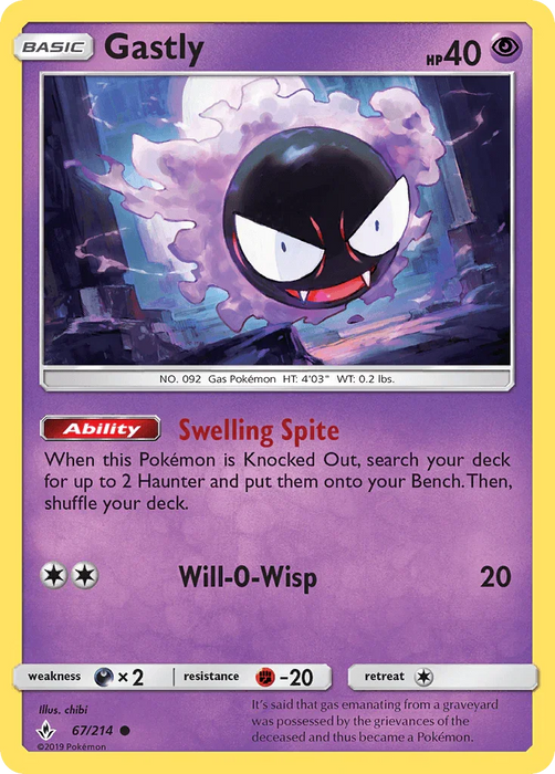 Gastly (67/214) [Sun & Moon: Unbroken Bonds] - for just $0.15! 