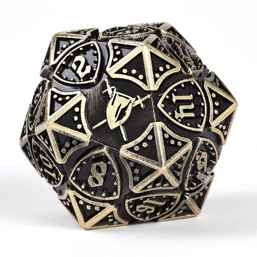 Solid Metal Fighter Class RPG Dice Set - Ancient Bronze - for just $39.99! 