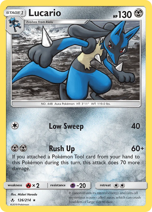 Lucario (126/214) [Sun & Moon: Unbroken Bonds] - for just $1! 
