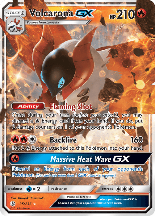 Volcarona GX (35/236) [Sun & Moon: Cosmic Eclipse] - for just $0.80! 