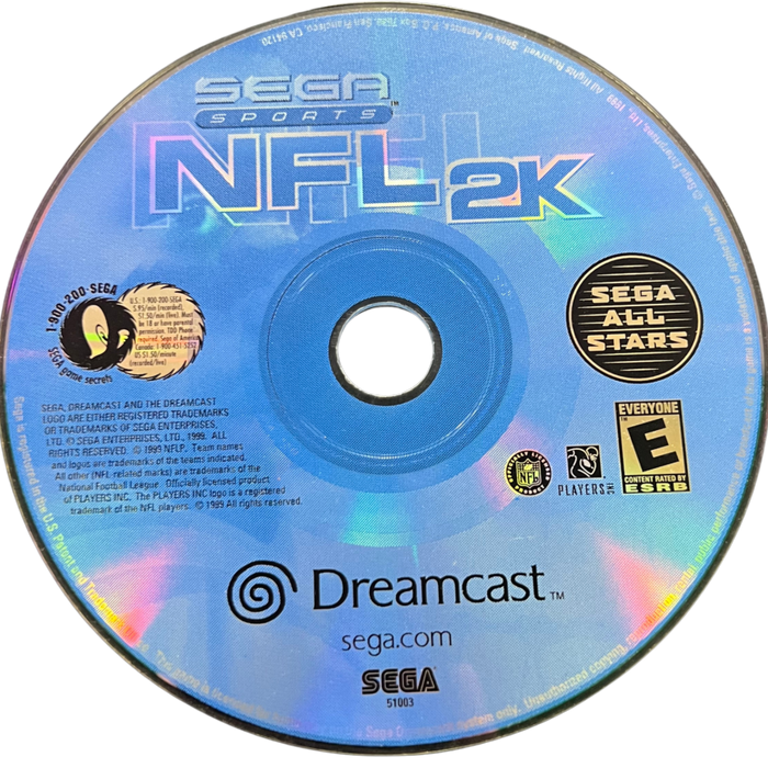 NFL 2K [Sega All Stars] – Sega Dreamcast (DC) - for just $8.99! 