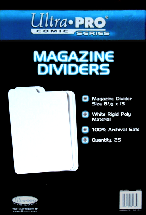 Ultra PRO: Magazine Dividers - 25-Pack (8-1/2" x 13") - for just $0! 