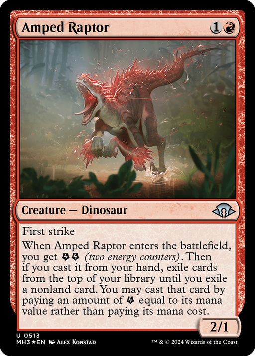 Amped Raptor (Ripple Foil) (MH3-513) - Modern Horizons 3 Foil - for just $0.85! 