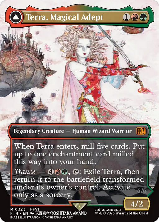 Terra, Magical Adept // Esper Terra (FIN-323) - FINAL FANTASY: (enchantment) (Borderless) Foil - for just $27.07! 