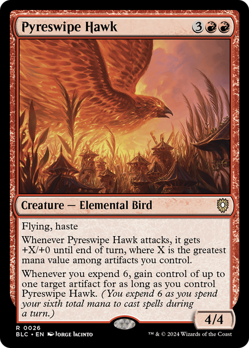 Pyreswipe Hawk (BLC-026) - Bloomburrow Commander - for just $0.07! 