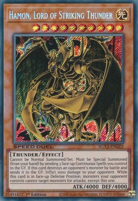 Hamon, Lord of Striking Thunder [SGX3-ENG02] Secret Rare - for just $0.20! 