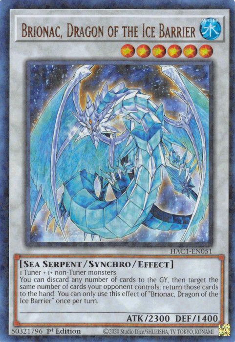 Brionac, Dragon of the Ice Barrier (Duel Terminal) [HAC1-EN051] Parallel Rare - for just $0.35! 