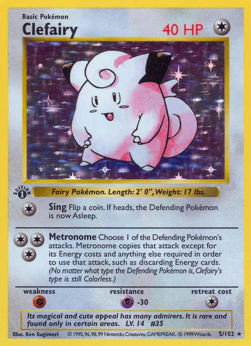 Clefairy (5/102) (Shadowless) [Base Set 1st Edition] - for just $119.60! 