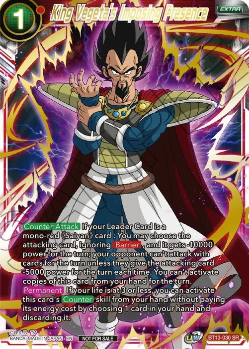 King Vegeta's Imposing Presence (Top 4) (BT13-030) [Tournament Promotion Cards] - for just $26.30! 