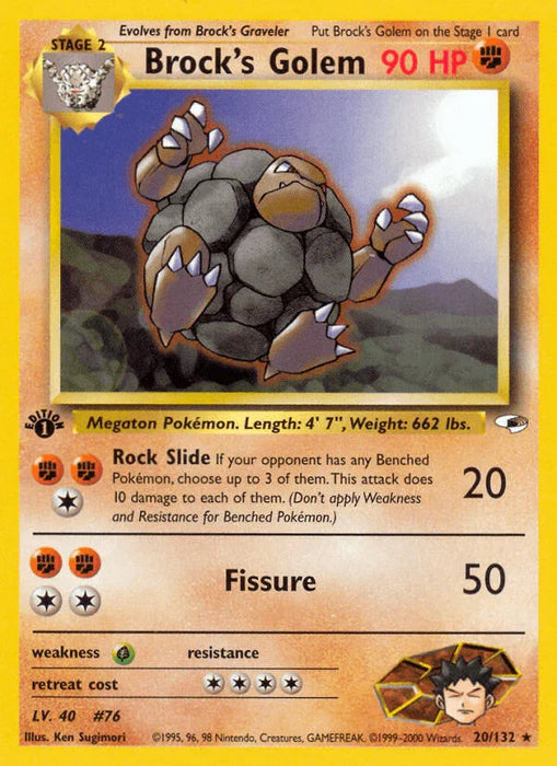 Brock's Golem (20/132) [Gym Heroes 1st Edition] - for just $4.35! 