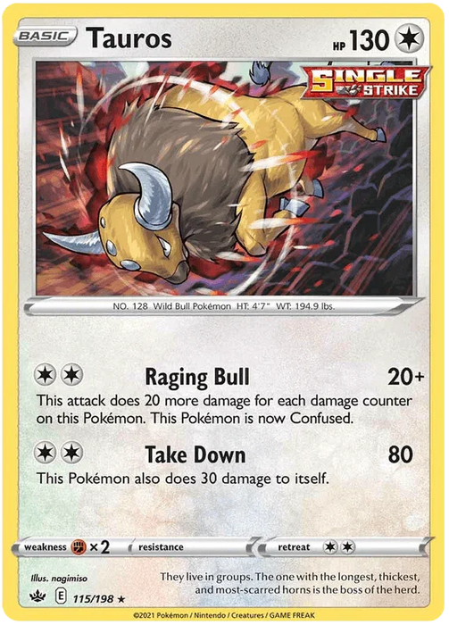 Tauros (115/198) [Sword & Shield: Chilling Reign] - for just $0.15! 