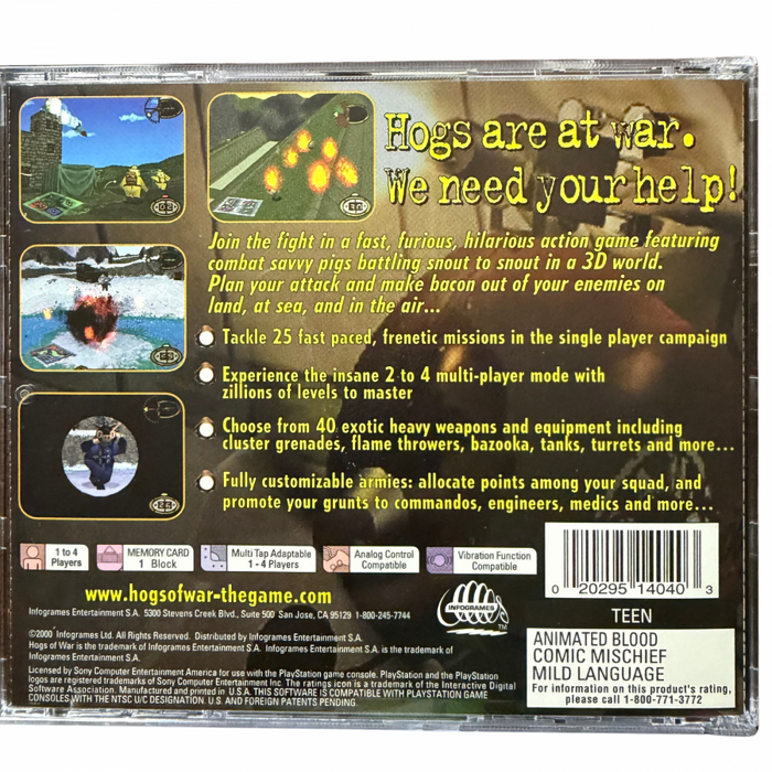 Hogs of War [COMPLETE IN BOX] – PlayStation 1 (PS1) - for just $142.99! 