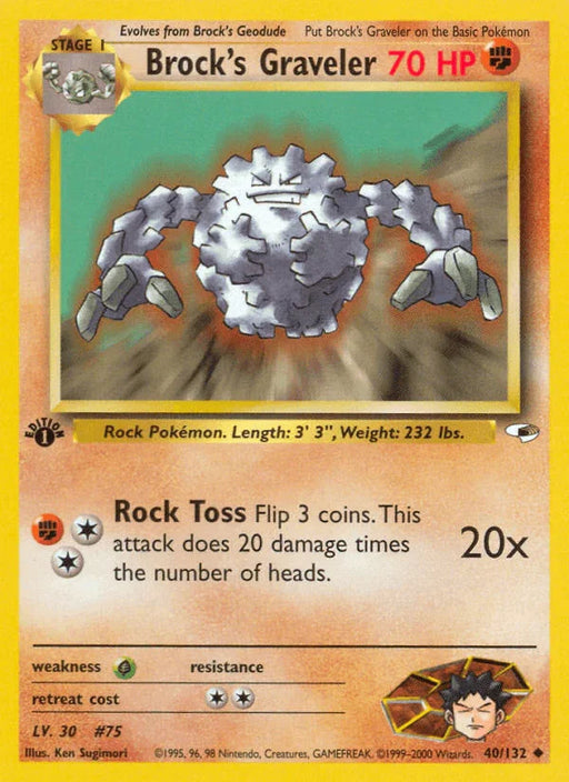 Brock's Graveler (40/132) [Gym Heroes 1st Edition] - for just $0.65! 