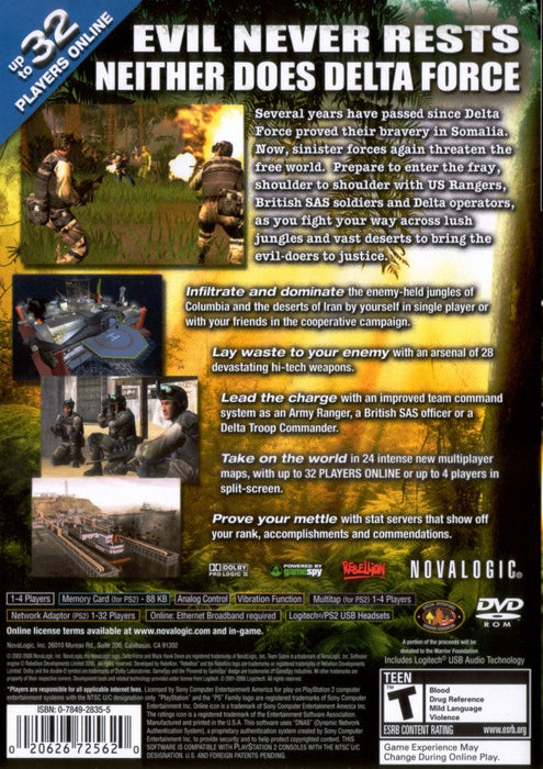 Delta Force: Black Hawk Down – Team Sabre – PlayStation 2 (PS2) - for just $0! 