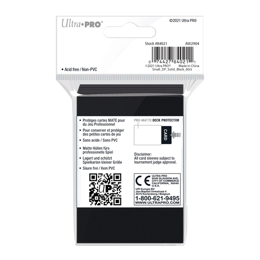 Ultra PRO: Small 60ct Sleeves - PRO-Matte (Black) - Just $0! Shop now at Retro Gaming of Denver