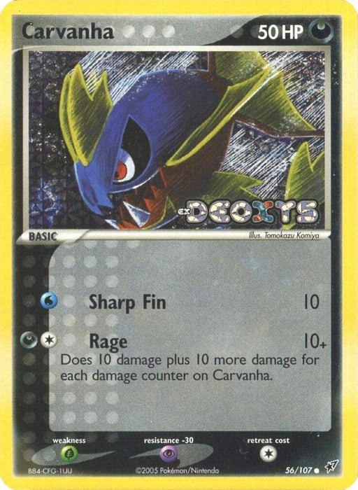 Carvanha (56/107) (Stamped) [EX: Deoxys] - for just $12! 