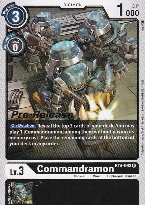 Commandramon [BT4-063] [Great Legend Pre-Release Promos] - Just $1.05! Shop now at Retro Gaming of Denver