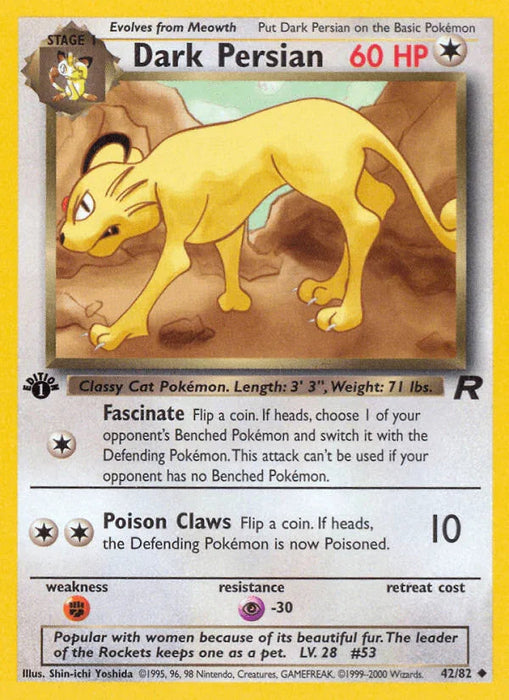 Dark Persian (42/82) [Team Rocket 1st Edition] - for just $0.80! 