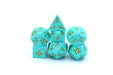 Turquoise with Silver Solid Metal Barbarian Dice Set - for just $39.99! 