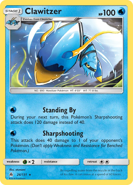 Clawitzer (26/131) [Sun & Moon: Forbidden Light] - for just $0.15! 