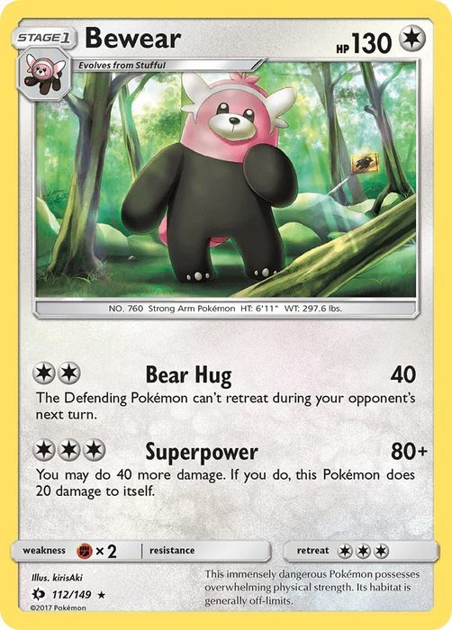 Bewear (112/149) [Sun & Moon: Base Set] - for just $0.10! 