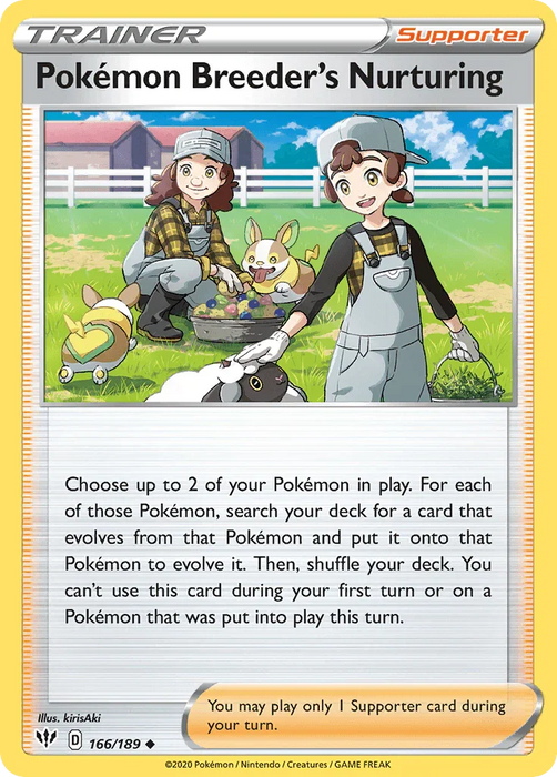 Pokemon Breeder's Nurturing (166/189) [Sword & Shield: Darkness Ablaze] - for just $0.10! 