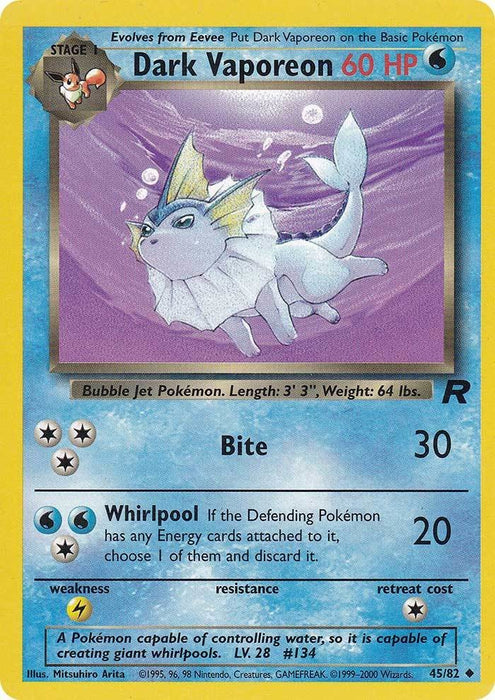 Dark Vaporeon (45/82) [Team Rocket Unlimited] - Just $1.05! Shop now at Retro Gaming of Denver