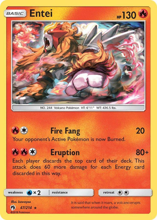 Entei (47/214) (Theme Deck Exclusive) [Sun & Moon: Lost Thunder] - for just $2.50! 