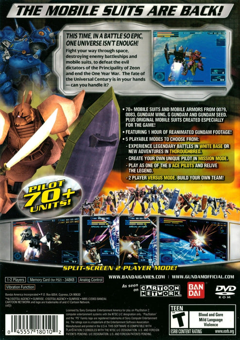Mobile Suit Gundam: Encounters in Space – PlayStation 2 (PS2) - for just $0! 
