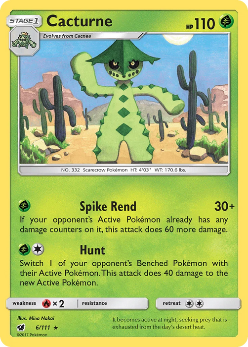 Cacturne (6/111) [Sun & Moon: Crimson Invasion] - for just $0.15! 