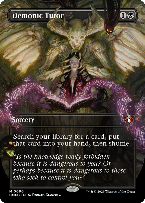 Demonic Tutor (CMM-696) - Commander Masters (Borderless) - for just $31.30! 