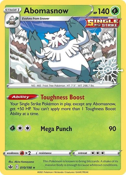 Abomasnow (010/198) (Holiday Calendar) [Sword & Shield: Chilling Reign] - for just $0.25! 