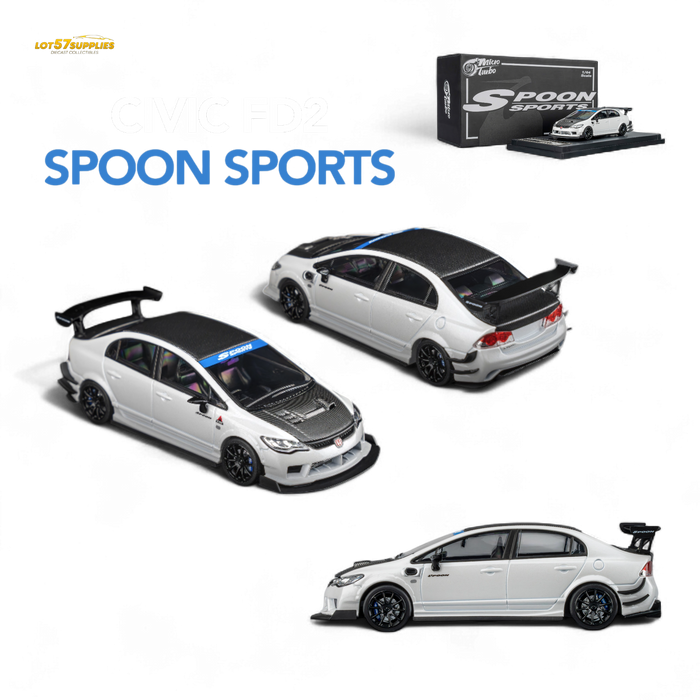 Microturbo Honda Civic Type R FD2 Spoon Sports Metallic White 1:64 - for just $39.99! 