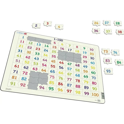1 to 100 Numbers 100 Piece Tray Jigsaw Puzzle Larsen - for just $11.99! 