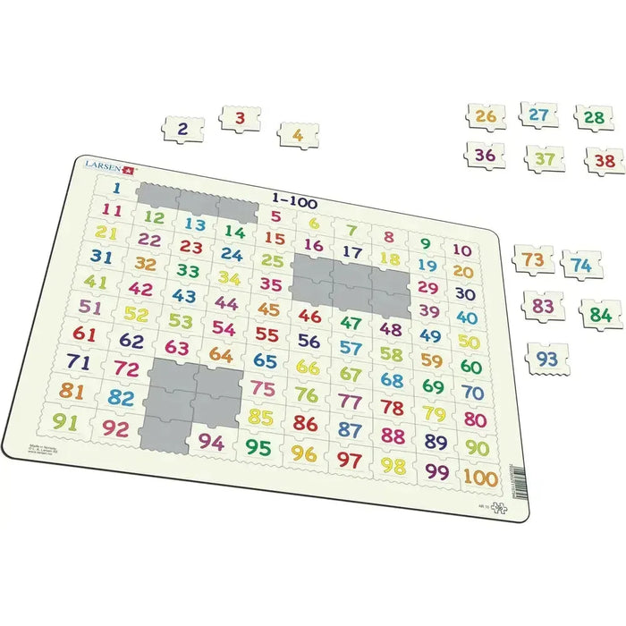 1 to 100 Numbers 100 Piece Tray Jigsaw Puzzle Larsen - for just $11.99! 