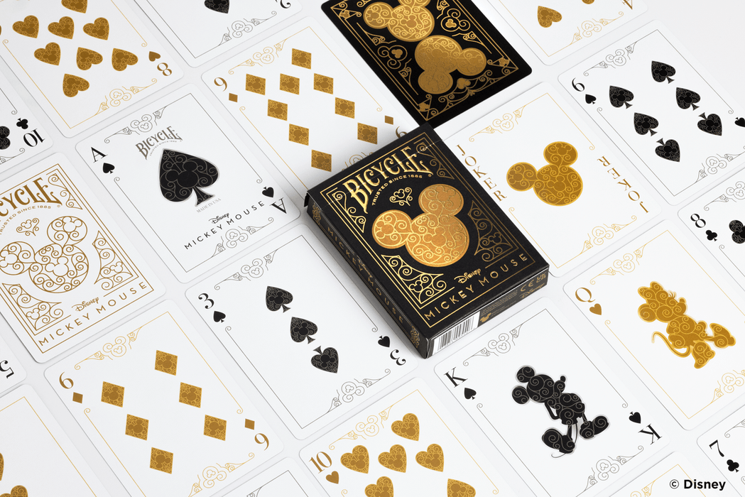 Disney Mickey Mouse inspired Black and Gold Playing Cards - for just $12.99! 