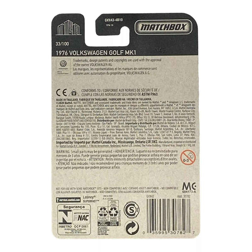 Matchbox 1976 Volkswagen Golf MK1 - Matchbox Series 33/100 - for just $1.79! 