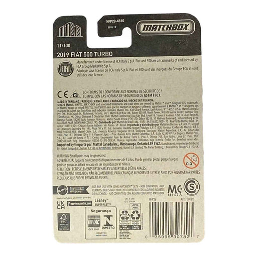 Matchbox 2019 Fiat 500 Turbo - Matchbox Series 11/100 - for just $1.79! 