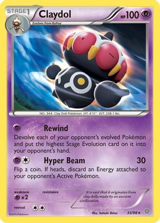 Claydol 033/98 - XY  Ancient Origins - for just $0.11! 
