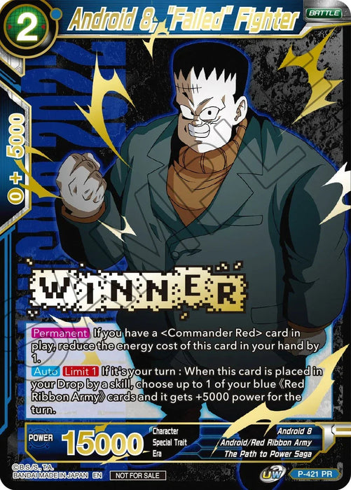 Android 8, "Failed" Fighter (Championship Pack 2022 Vol.2) (Winner Gold Stamped) (P-421) [Promotion Cards] - for just $6.40! 