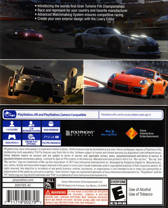 Gran Turismo: Sport – PlayStation 4 (PS4) - for just $0! 