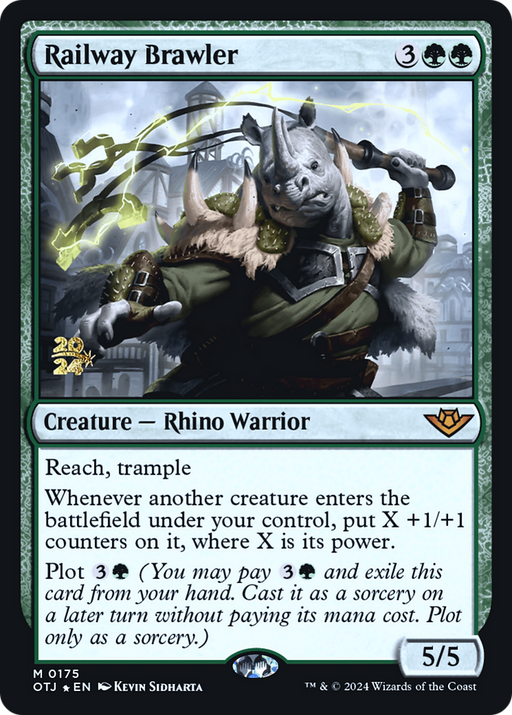 Railway Brawler (PRE-175) - Outlaws of Thunder Junction Promos Foil - for just $2.23! 